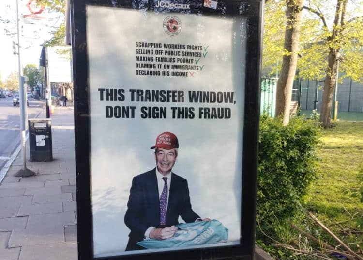 Anti-Reform poster by fan group London Solidarity Football