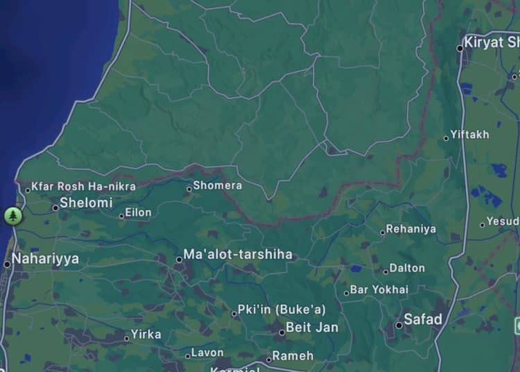 A screenshot of an Apple map of Lebanon