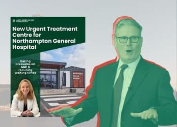 Keir Starmer and a leaflet from Lucy Rigby MP, Labour