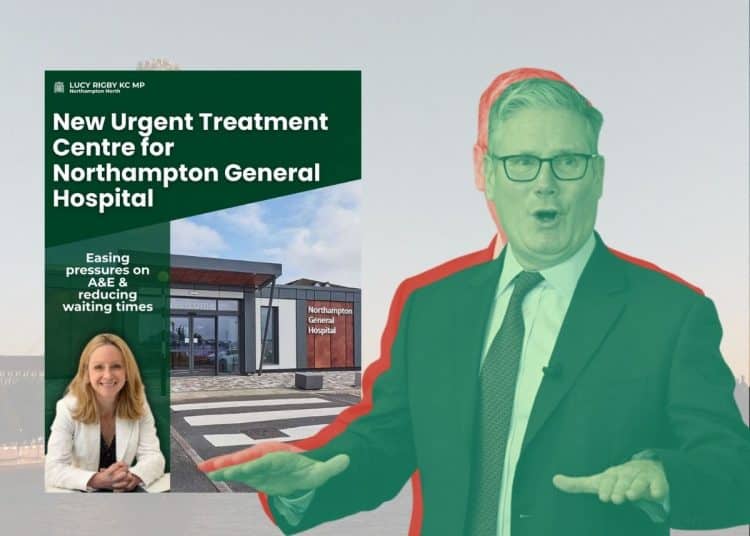 Keir Starmer and a leaflet from Lucy Rigby MP, Labour