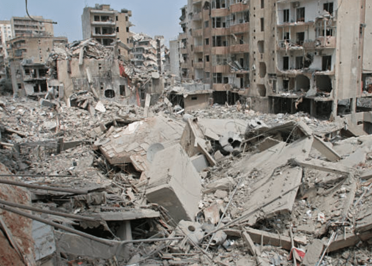 Apast photo of devastation in Lebanon. Israel continues to attack the country