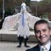 Image of Rob Pownall dressed as gannet and former MP Angus MacNeil. Row over guga hunt