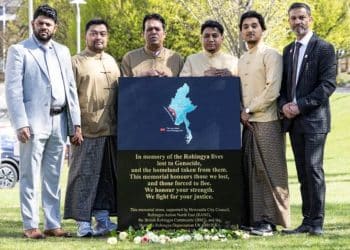 Unveiling of Rohingya memorial in Newcastle Peace Garden