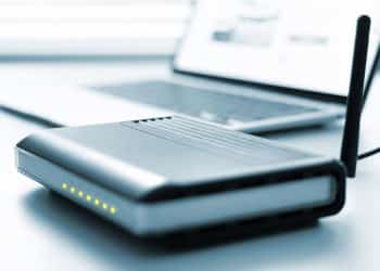 Broadband router with laptop behind