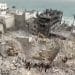 A photo of wreckage as a result of Israel attacking Lebanon. Taken from NBC's YouTube video