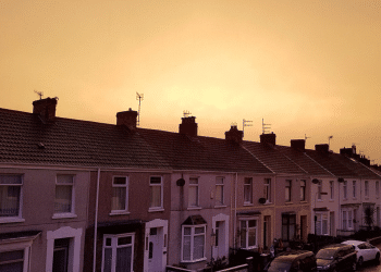 A row of terraced houses in England in foggy conditions. Rachel Reeves is considering acting "amid growing alarm in government about the impact of the Iran war on voters’ budgets," the Guardian reported on Monday 27 April 2026