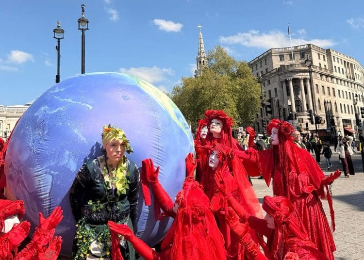 Earth Day Coalition activists in Whitehall