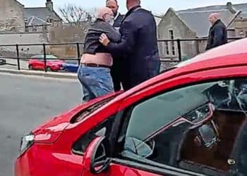 Farage heavies manhandle pensioner