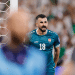 GUADALUPE, MEXICO - MARCH 31: Aymen Hussein of Iraq reacts during the FIFA World Cup 2026 Play-Off tournament final match between Iraq and Bolivia at Estadio Monterrey on March 31, 2026 in Guadalupe, Mexico.