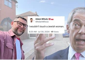 Nigel Farage and Adam Mitula and a tweet from Mitula saying he wouldn't touch a Jewish woman, Reform