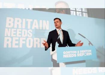 Matt Goodwin addressing a crowd, reform