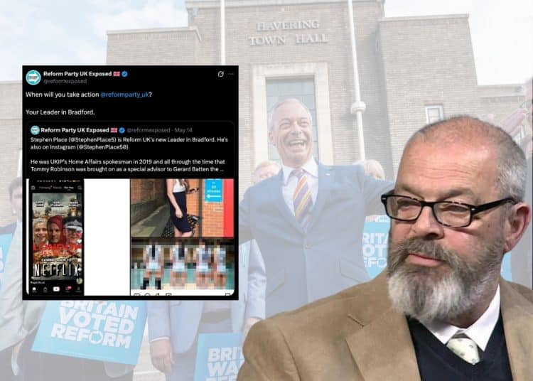 Stephen Place of Reform UK and Nigel Farage