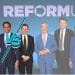Robert Jenrick and Zia Yusuf of Reform with a 'VS' symbol between them