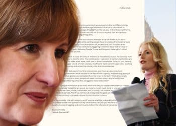Rachel Reeves and Hannah Spencer, energy price cap