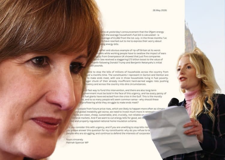 Rachel Reeves and Hannah Spencer, energy price cap