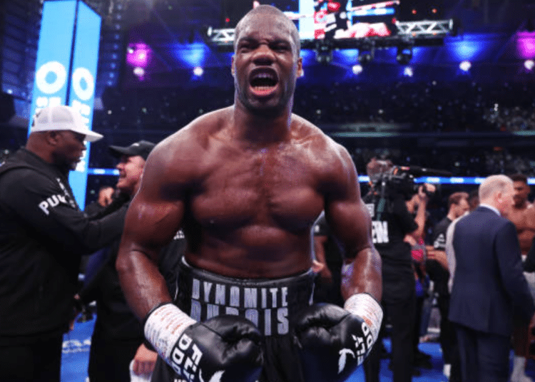 Daniel Dubois outside of the ring looking fierce
