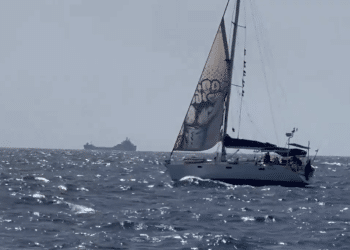The Global Sumud Flotilla at sea. Israel attacked the boats on 18 May 2026