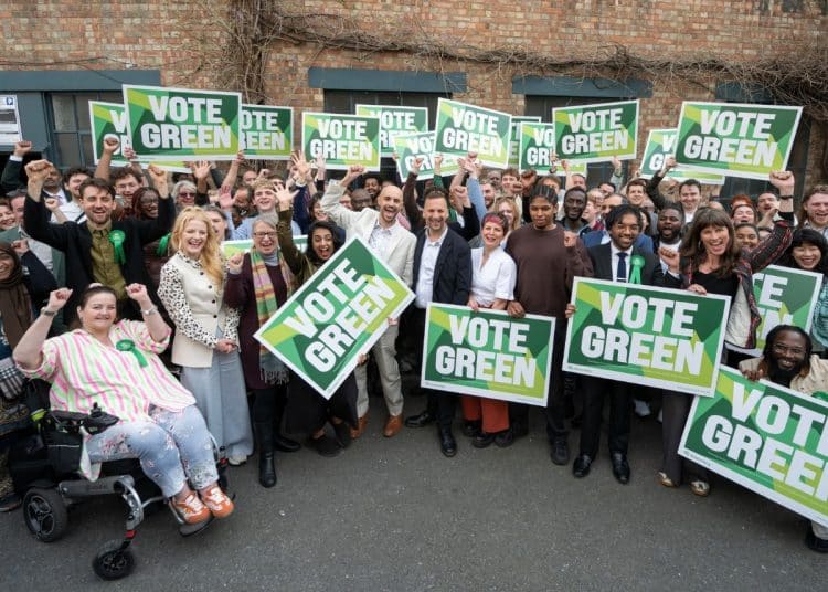 Photo of Green Party campaigners from crowdfunding page