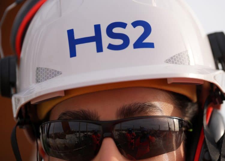 BIRMINGHAM, ENGLAND - JANUARY 14: An engineer works on the HS2 Curzon Viaduct 2 on January 14, 2026 in Birmingham, England. Curzon 2 in Birmingham, also known as the Bellingham Bridge, at approx 40m it is the tallest viaduct on the HS2 route and is now a prominent feature on the city's skyline. The structure spans over an existing railway line that is itself elevated and the River Rea, which is why the viaduct needs to be exceptionally tall—roughly equivalent to climbing a seven-story building.  (Photo by Christopher Furlong/Getty Images)