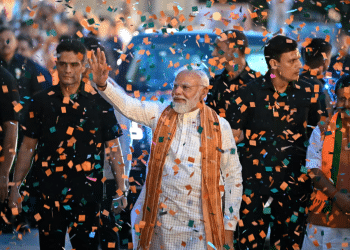 Narendra Modi, prime minister of India, celebrates the Modi-led BJP winning the May 2026 election