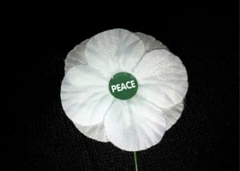 A Peace Pledge Union white poppy Petition against conscription International Conscientious Objectors' Day
