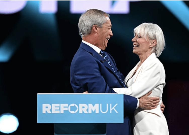 Nigel Farage congratulates ex-Tory minister Nadine Dorries