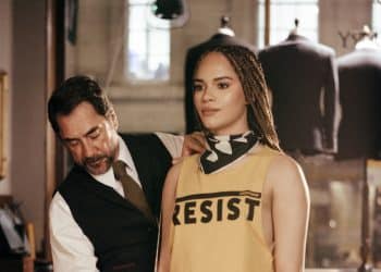 Javier Bardem and Yasmin Finney in Greenpeace short film 'SLAPP Suit'