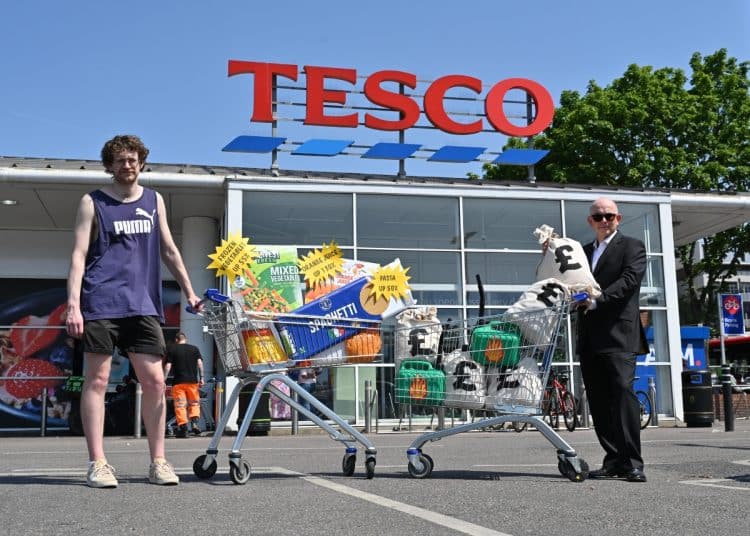 Cost of living protest outside Tesco Fossil Free London