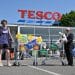 Cost of living protest outside Tesco Fossil Free London