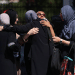 Muslims mourners outside Islamic Center of San Diego