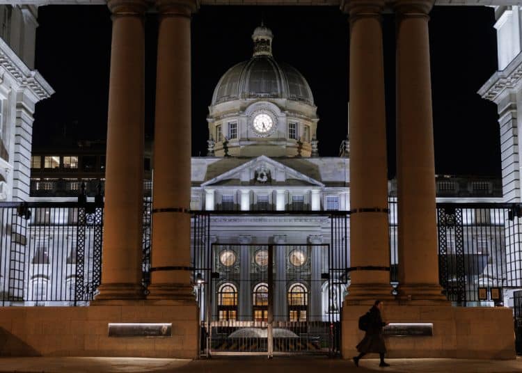 DUBLIN, IRELAND - NOVEMBER 27: A view of the Government Buildings on November 27, 2024 in Dublin, Ireland. The 2024 Irish general election to elect the 34th Dáil will be held this Friday. 174 Teachtaí Dála (TDs, members of the lower house) will be elected across 43 constituencies of between 3 and 5 seats to Dáil Éireann, which is the lower house of the Oireachtas, Ireland's parliament. In 2023, the number of TDs increased from 160 and constituencies from 39 to 43 making this the largest Dáil in it's history. (Photo by Dan Kitwood/Getty Images)