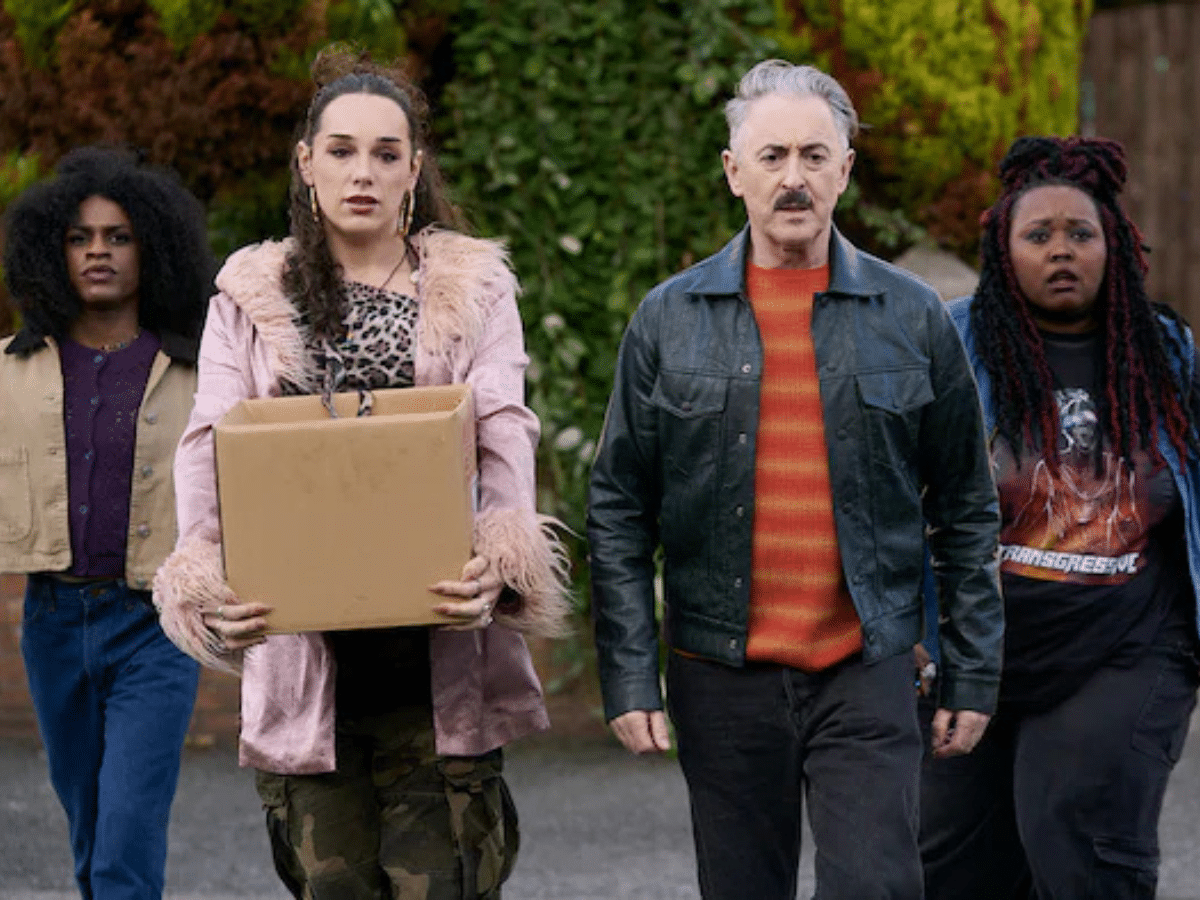 Four of the Tip Toe characters walk forwards in two rows - one holds a box at the front. The show ended during Pride Month on 7 June 2026
