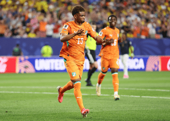 Ivory Coast v Ecuador: Group E - FIFA World Cup 2026 PHILADELPHIA, PENNSYLVANIA - JUNE 14: Amad Diallo #15 of Cote d'Ivoire celebrates scoring his team's first goal during the FIFA World Cup 2026 Group E match between Cote D'Ivoire and Ecuador at Philadelphia Stadium on June 14, 2026 in Philadelphia, Pennsylvania. (Photo by Dan Mullan/Getty Images)