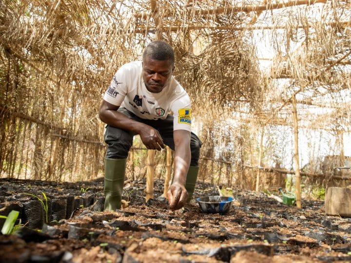 A cocoa farmer Illustrating Fairtrade Foundations research on support for climate action