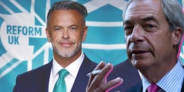 Nigel Farage and Glenn Gibbins of Reform UK