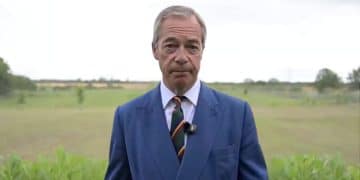Nigel Farage in a field