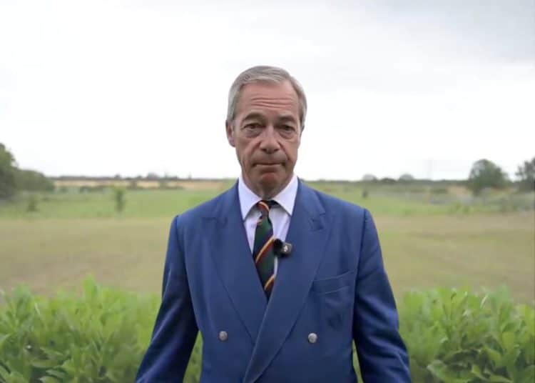 Nigel Farage in a field