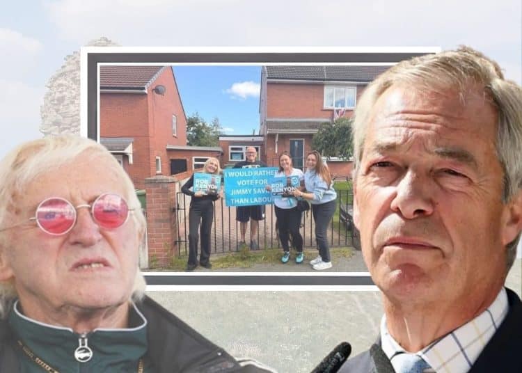 Reform councillors, Nigel Farage, and Jimmy Saville