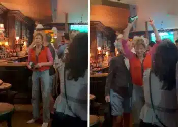Katie Hopkins being booed out of a pub