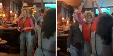 Katie Hopkins being booed out of a pub