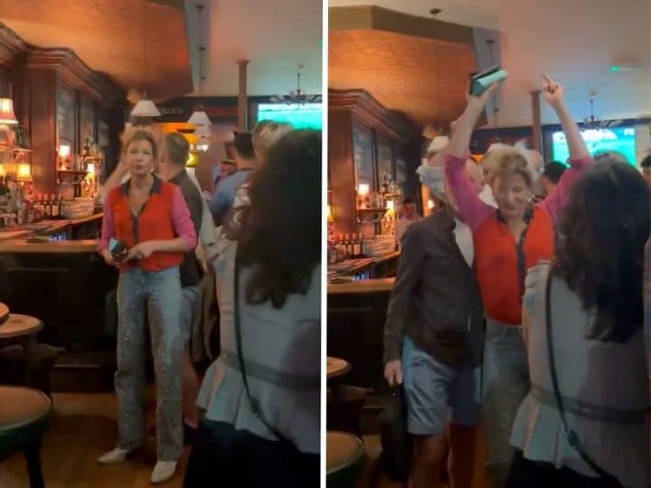 Katie Hopkins being booed out of a pub