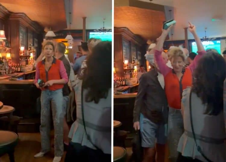 Katie Hopkins being booed out of a pub