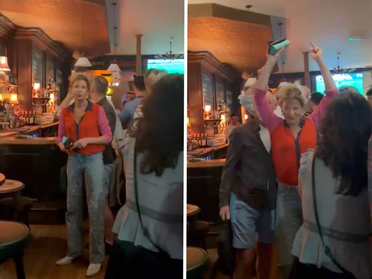 Katie Hopkins being booed out of a pub