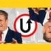 Keir Starmer in front of a U-turn sign