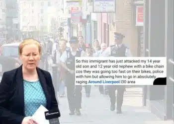Digital creator Mersey Side police and a racist message containing misinformation
