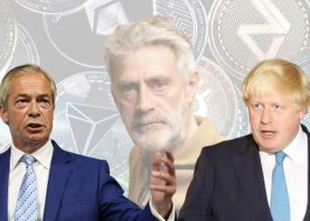 Nigel Farage, Boris Johnson, and Christopher Harborne