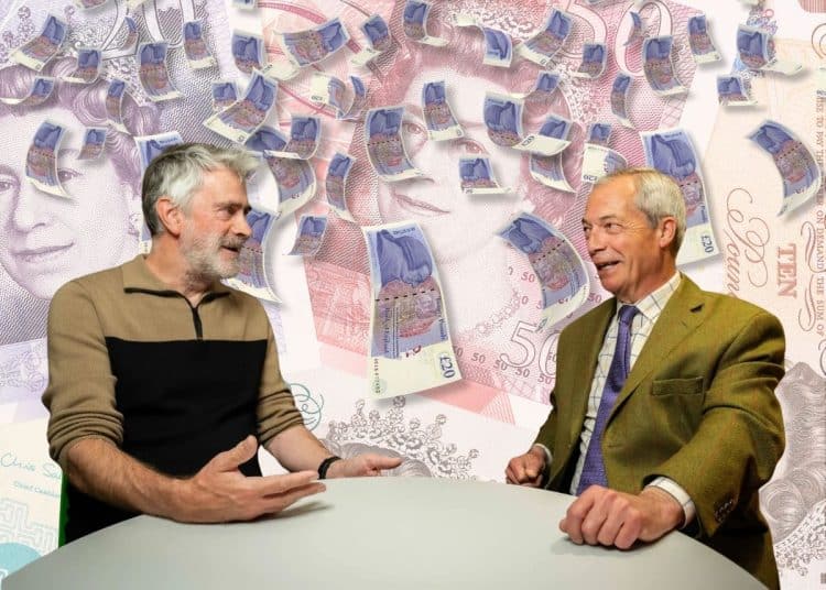 Nigel Farage, Christopher Harborne, and falling cash