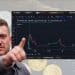 Tommy Robinson in front of the falling value of a meme coin crypto he promoted
