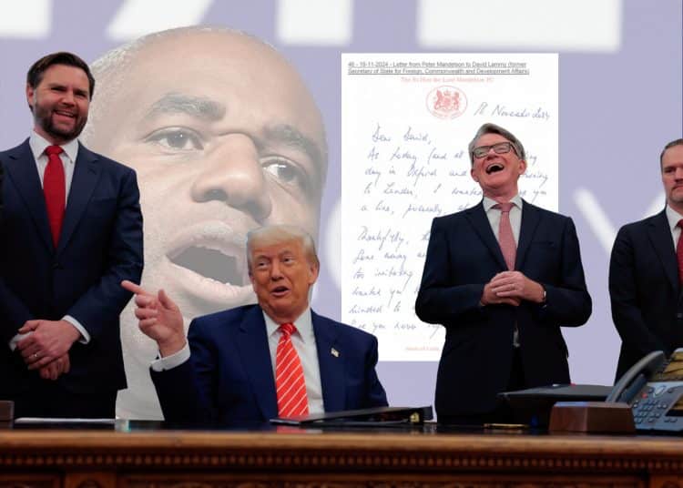 David Lammy, Peter Mandelson, and a letter between the two
