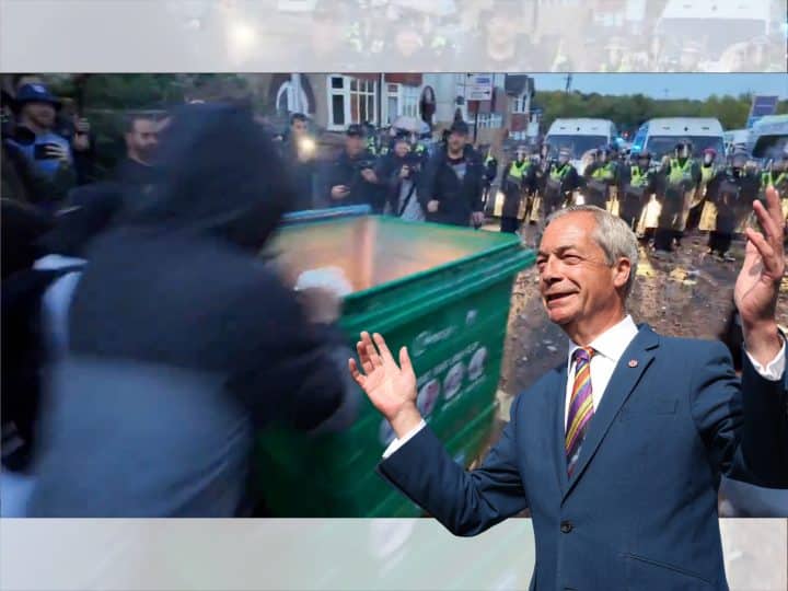Nigel Farage of Reform UK and the Southampton White Riot